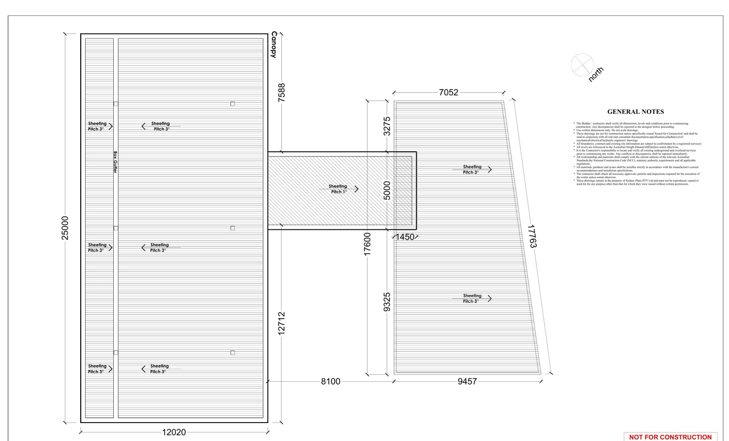 Roof plan from a Sydney Plans DA set